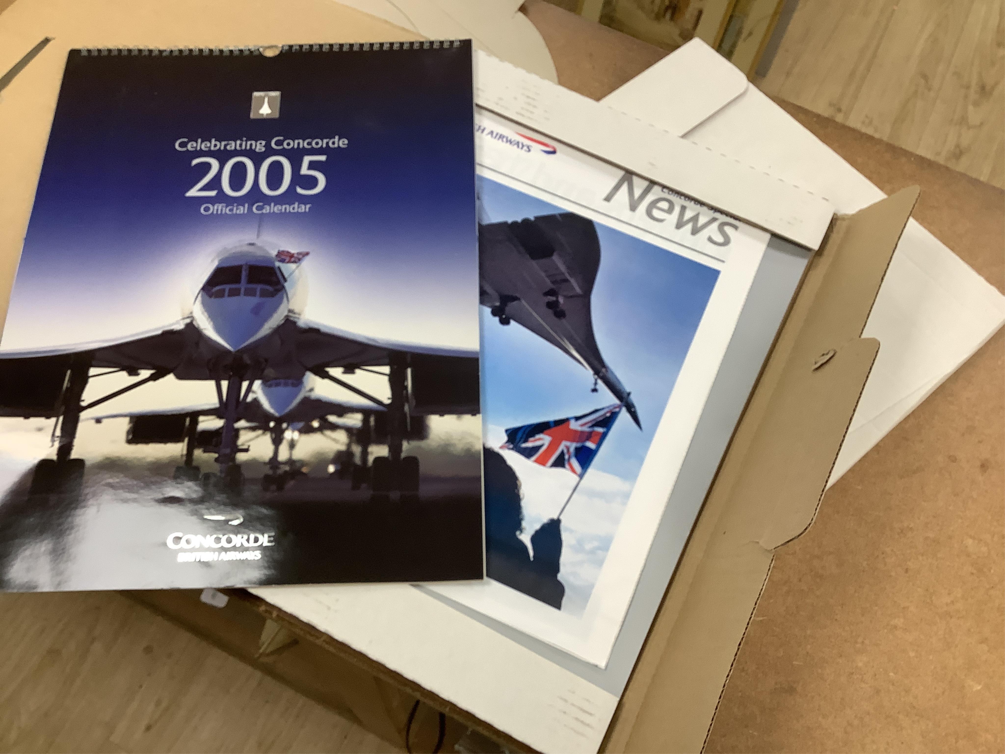 Concorde memorabilia: including silver baggage tags, key rings, Wedgwood photo frames, diaries, wallet, magazines and newspapers etc. condition - fair to good, some items unused